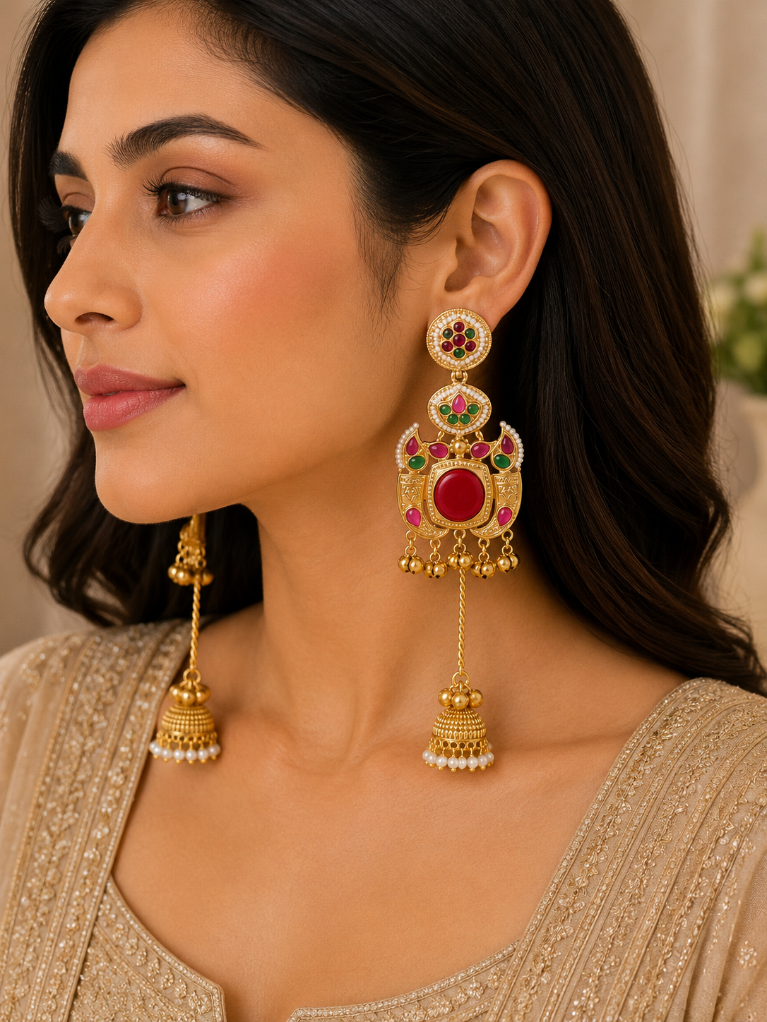 Tavira Kashmiri Jhumka Earrings