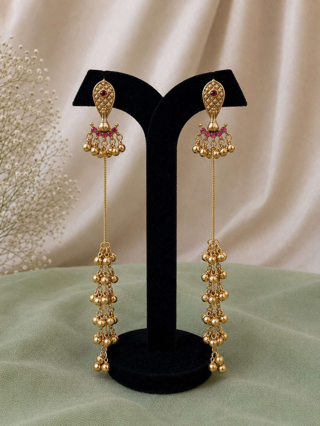 Meher ruby Kashmiri Earrings