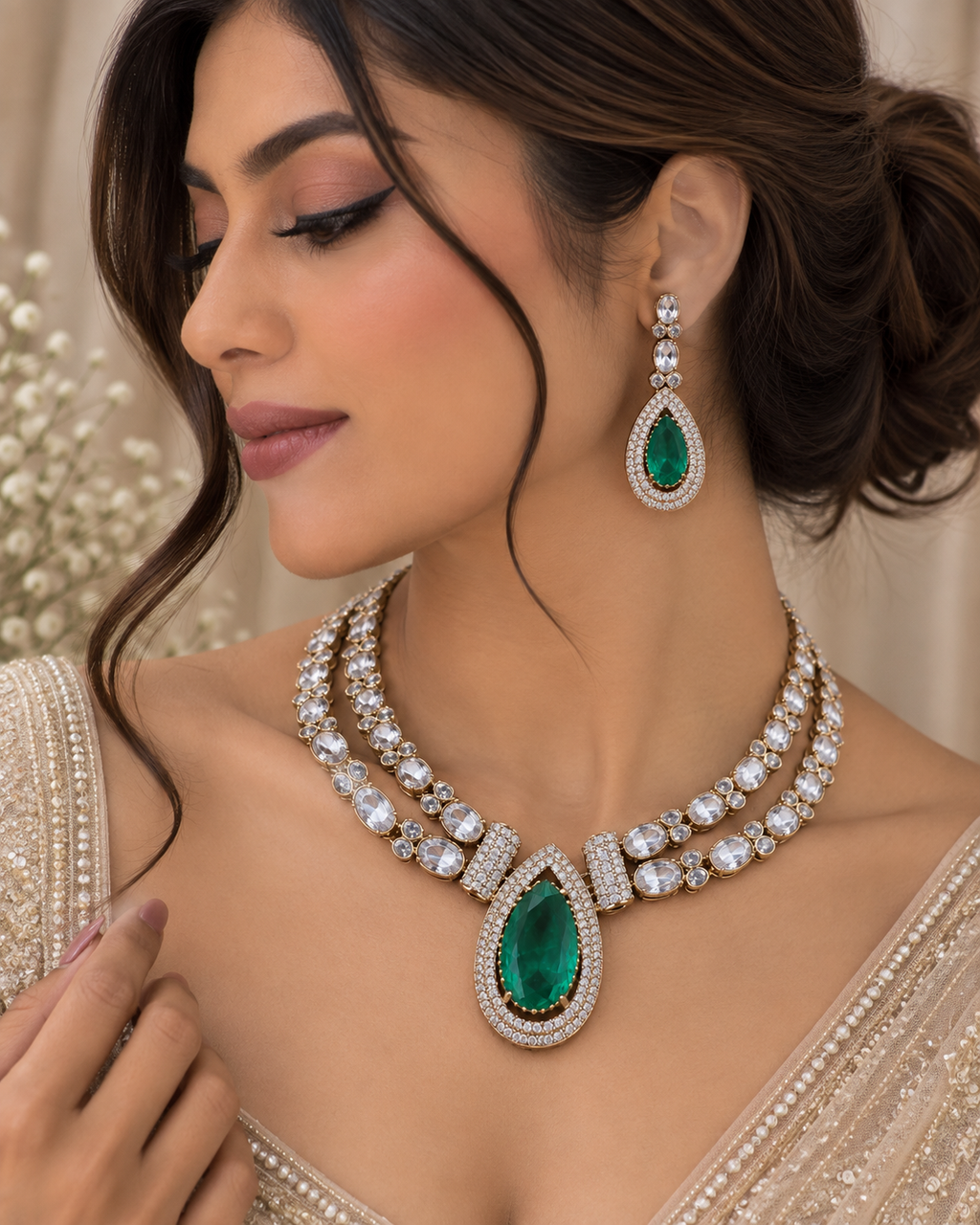 Tavira Emerald Royale Necklace Set