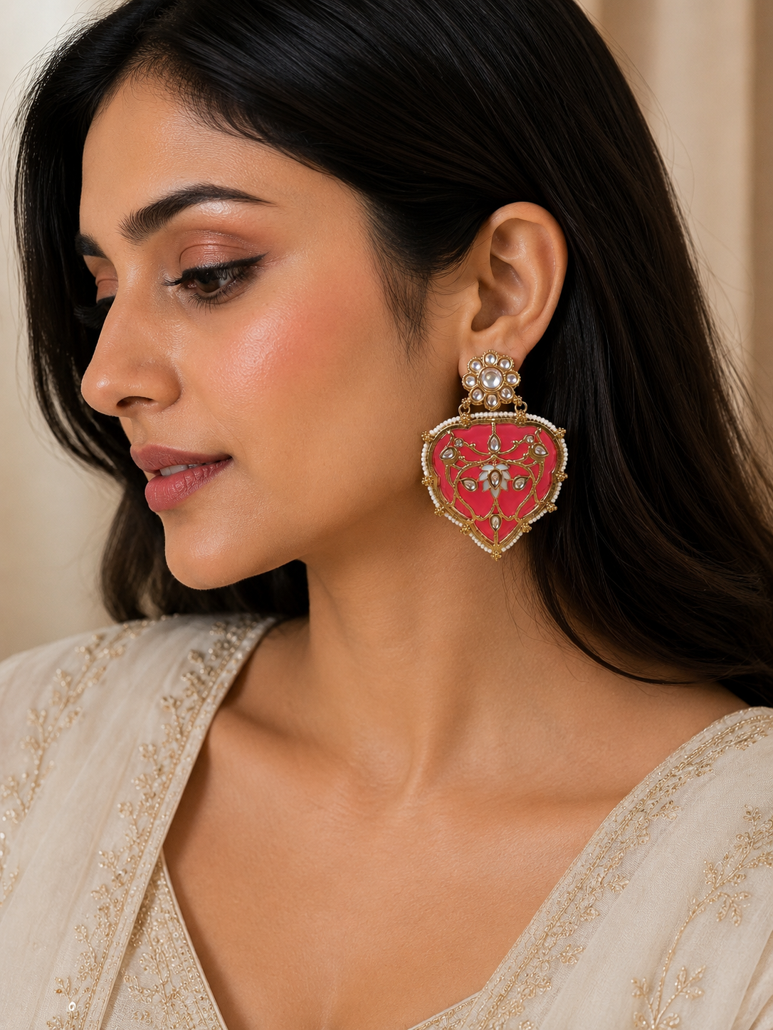 Roselle Heart Earrings