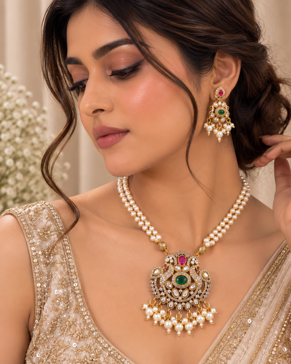 Avyra Pearl Pendant Set