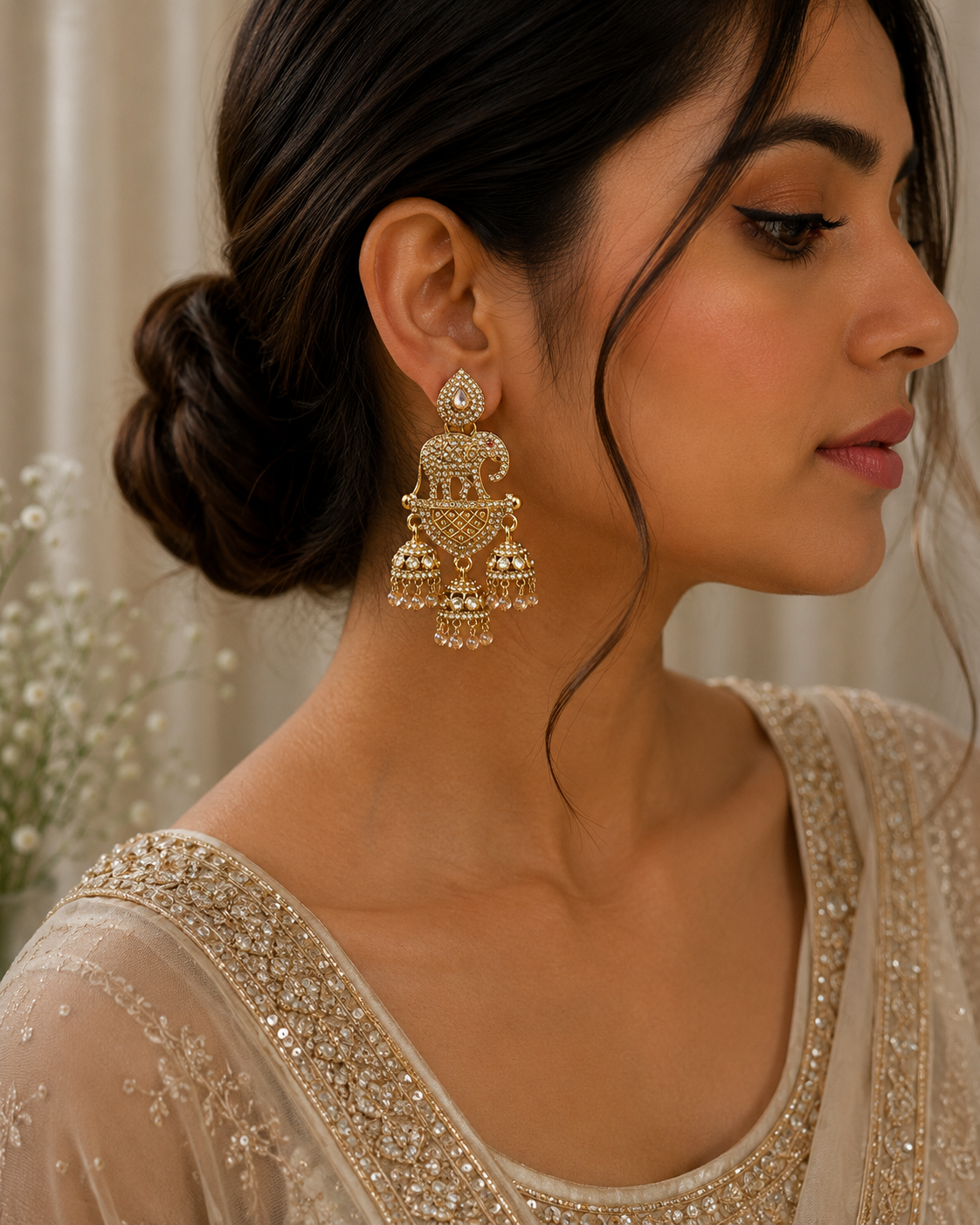 Pranika Elephant Jhumka Earrings