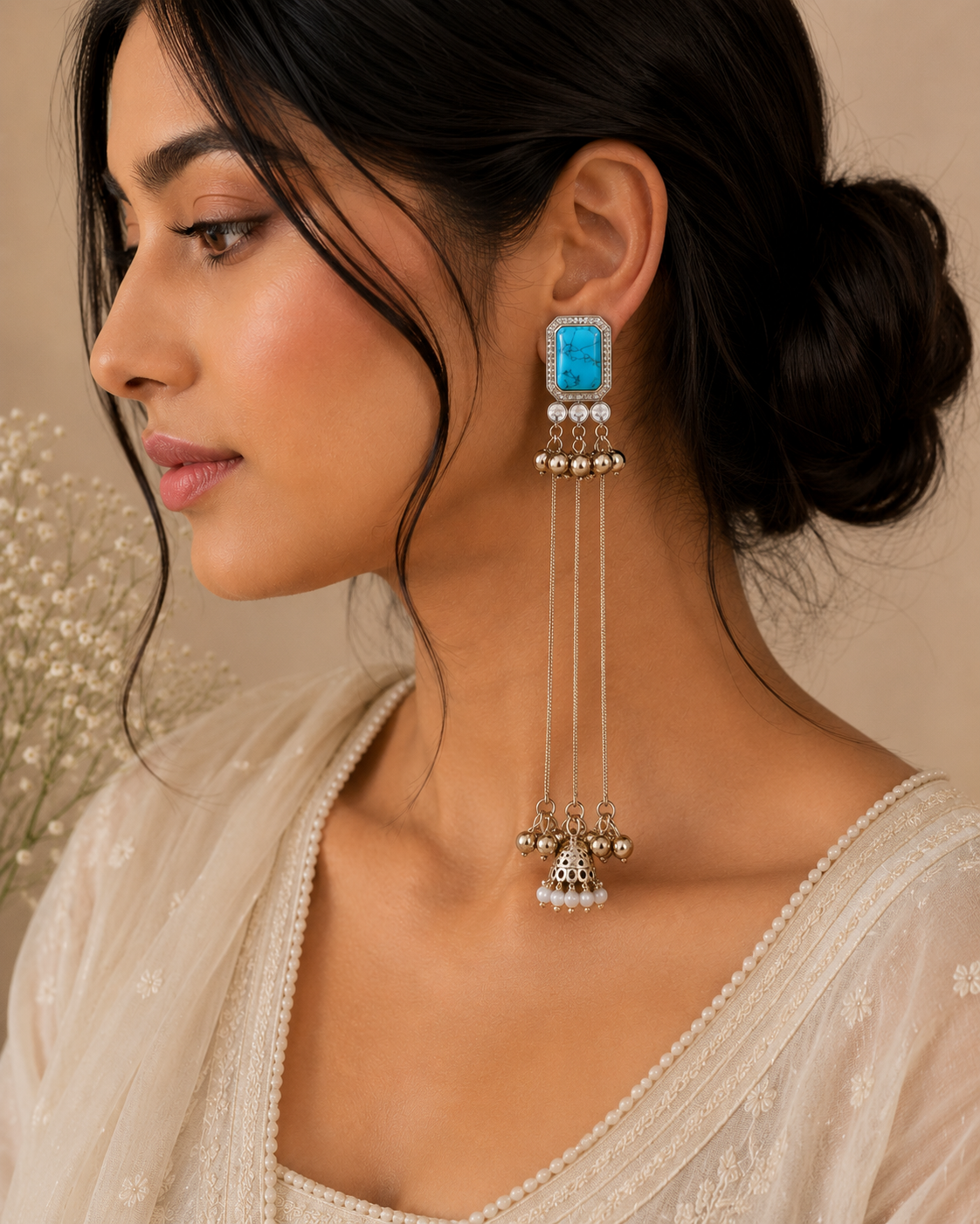 Sia Blue Kashmiri Earrings