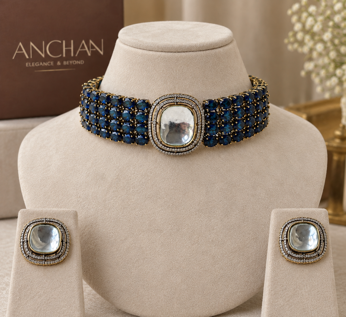 Tavira Sapphire Choker Set