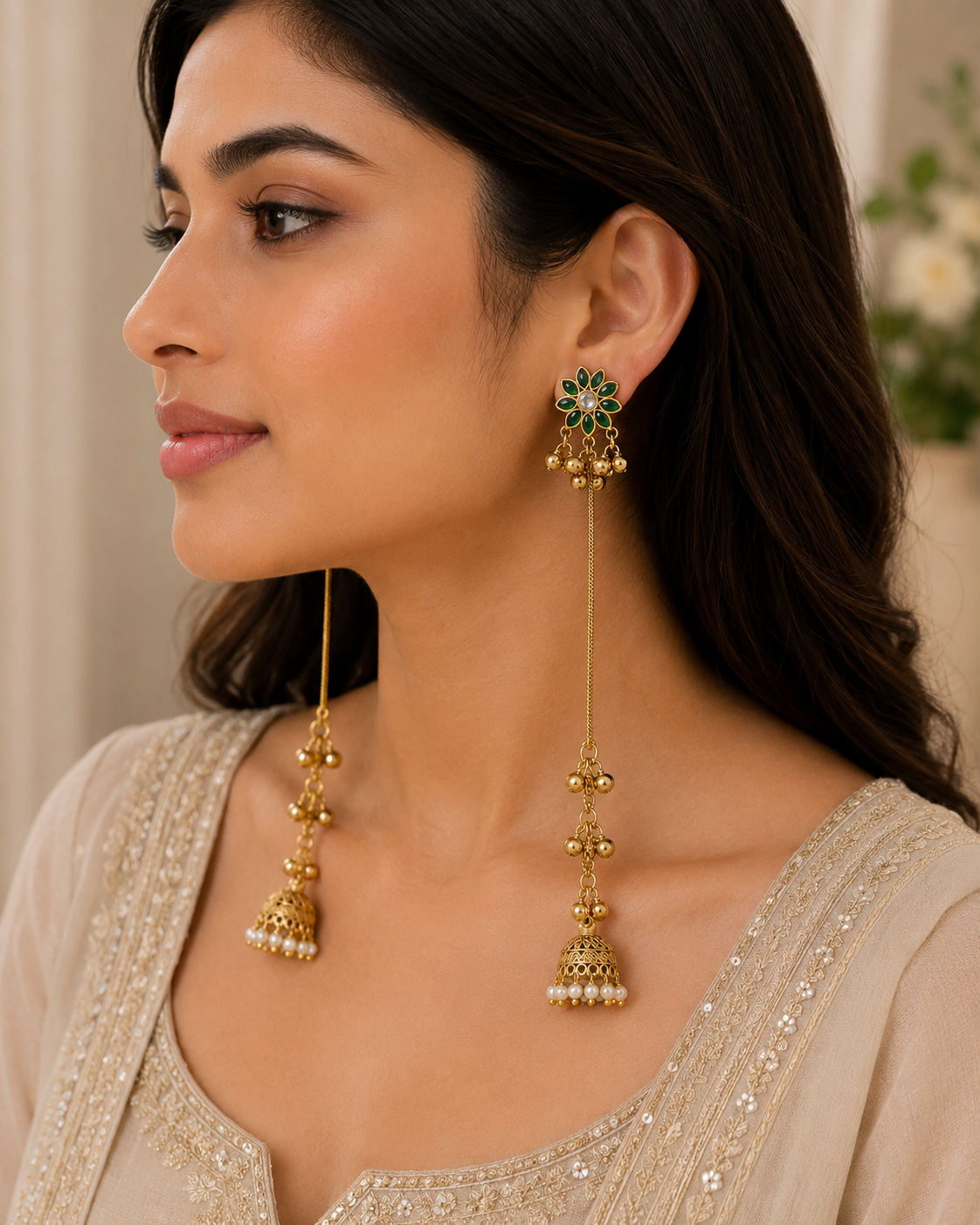 Avika Kashmiri Jhumka Earrings