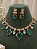 Riyana Emerald Drop Necklace Set