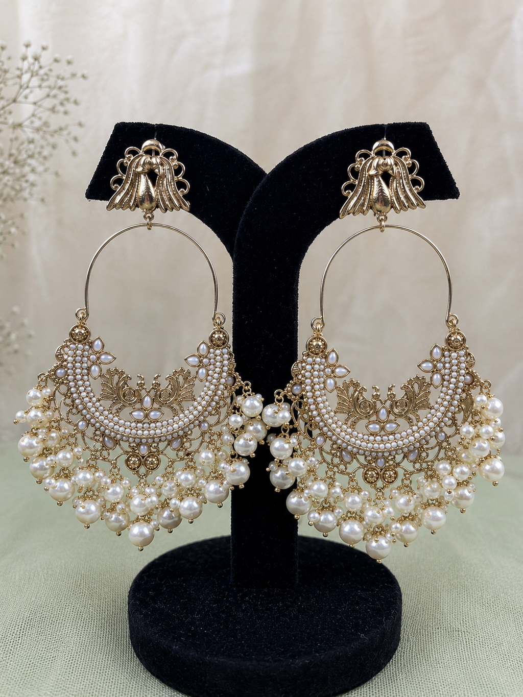 Kiya Pearl Hoop Earrings