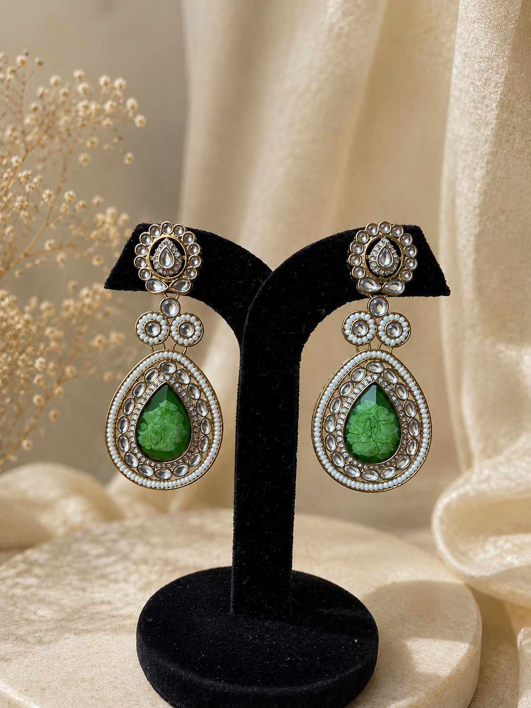 Avyra Green Drop Earrings