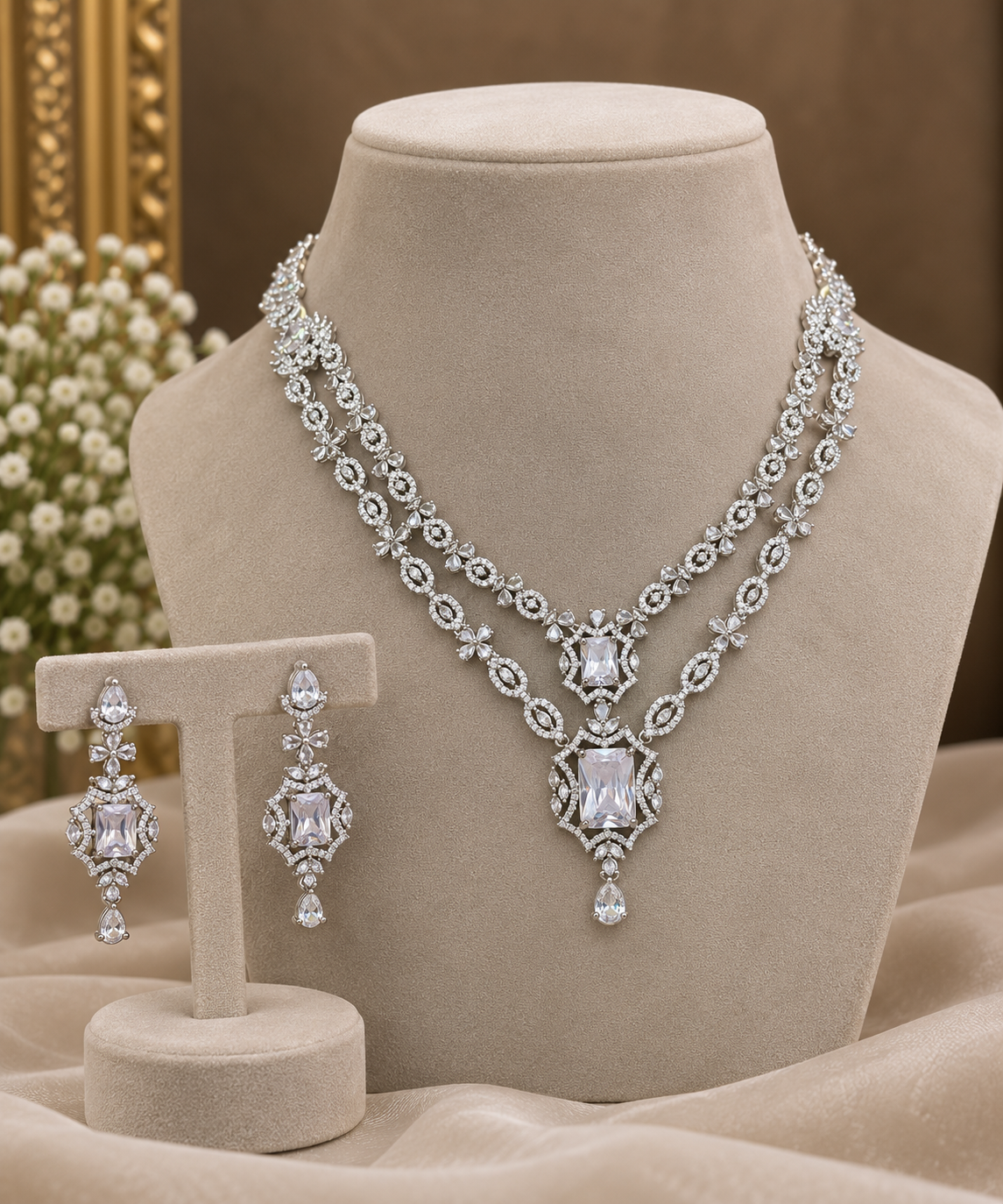 Zarelle Diamond Layered Necklace Set