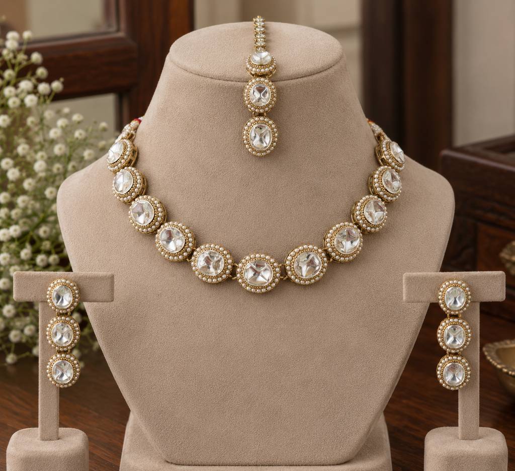 Rishvika Classic Kundan Necklace Set