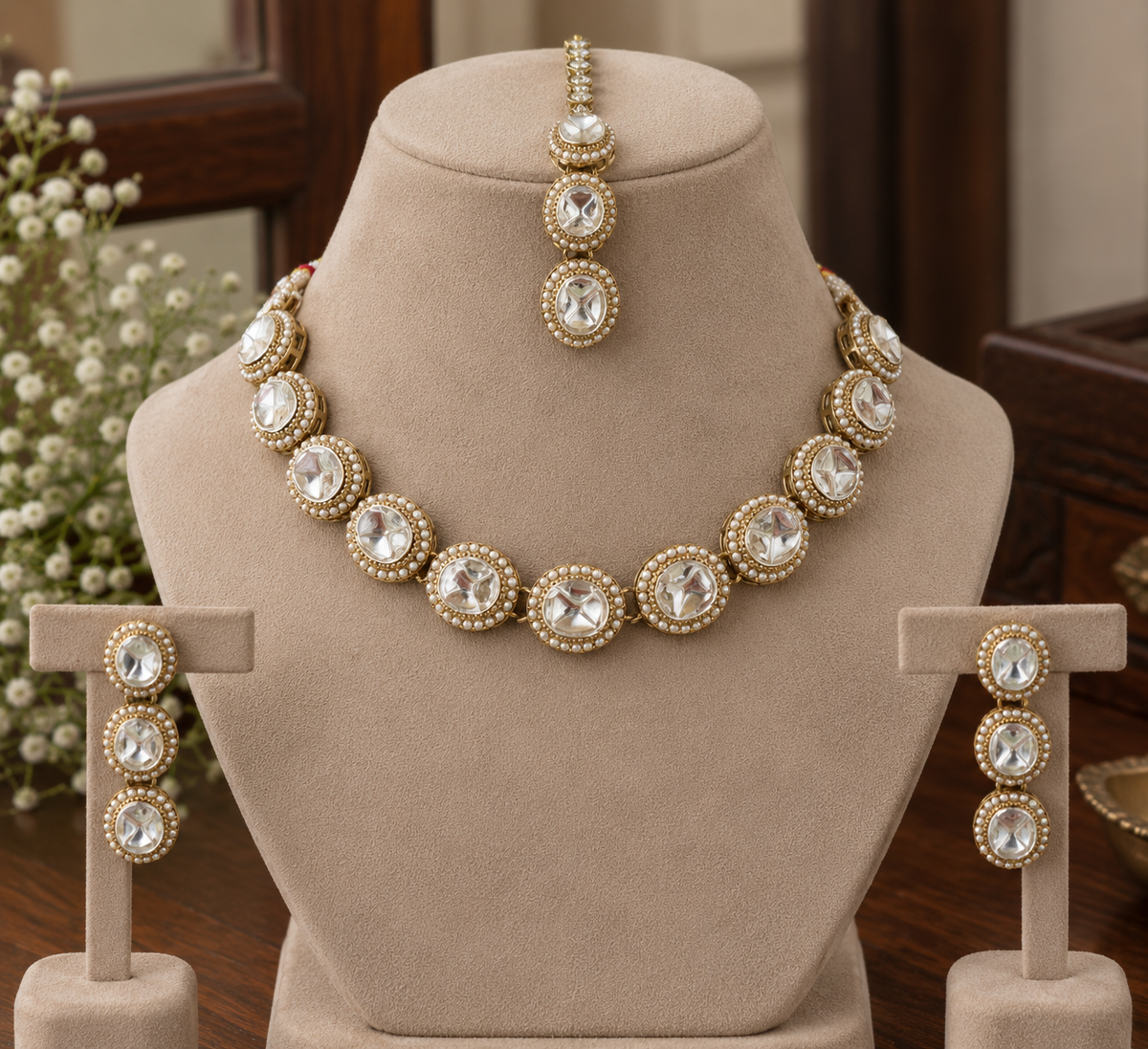 Rishvika Classic Kundan Necklace Set