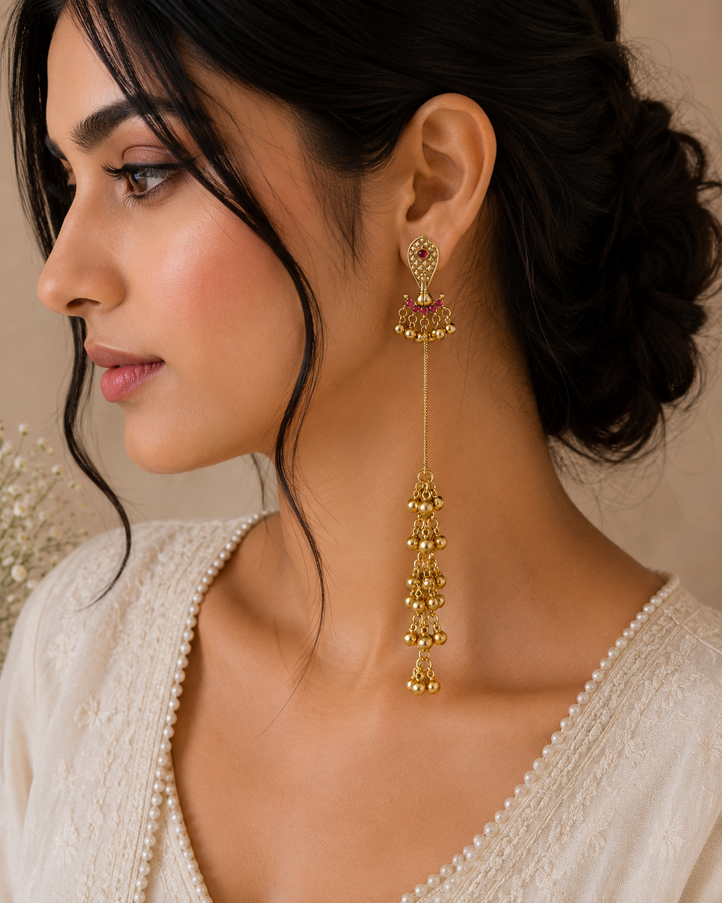 Meher ruby Kashmiri Earrings