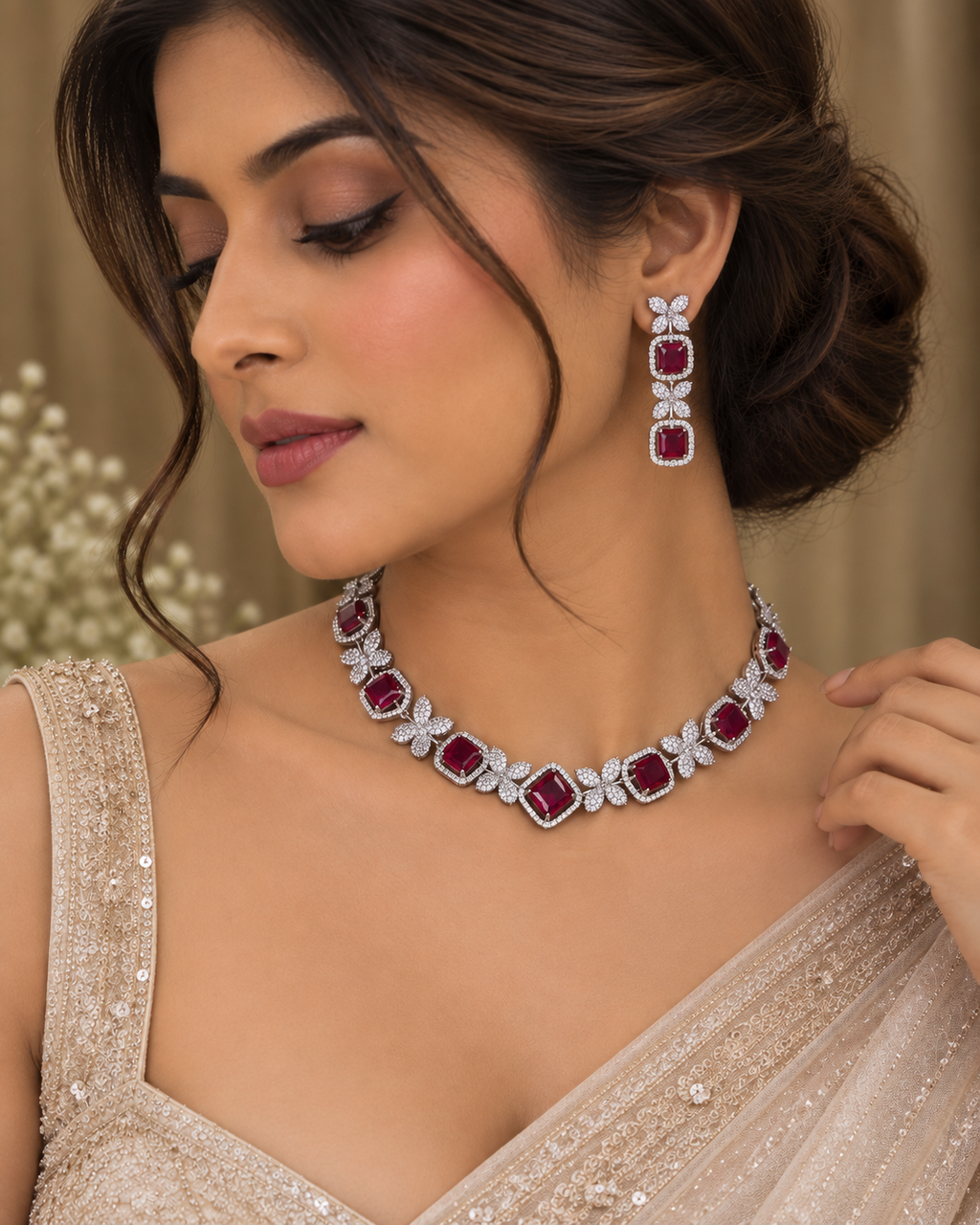 Virelle Ruby Necklace Set