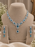 Zareli Blue Drop Necklace Set