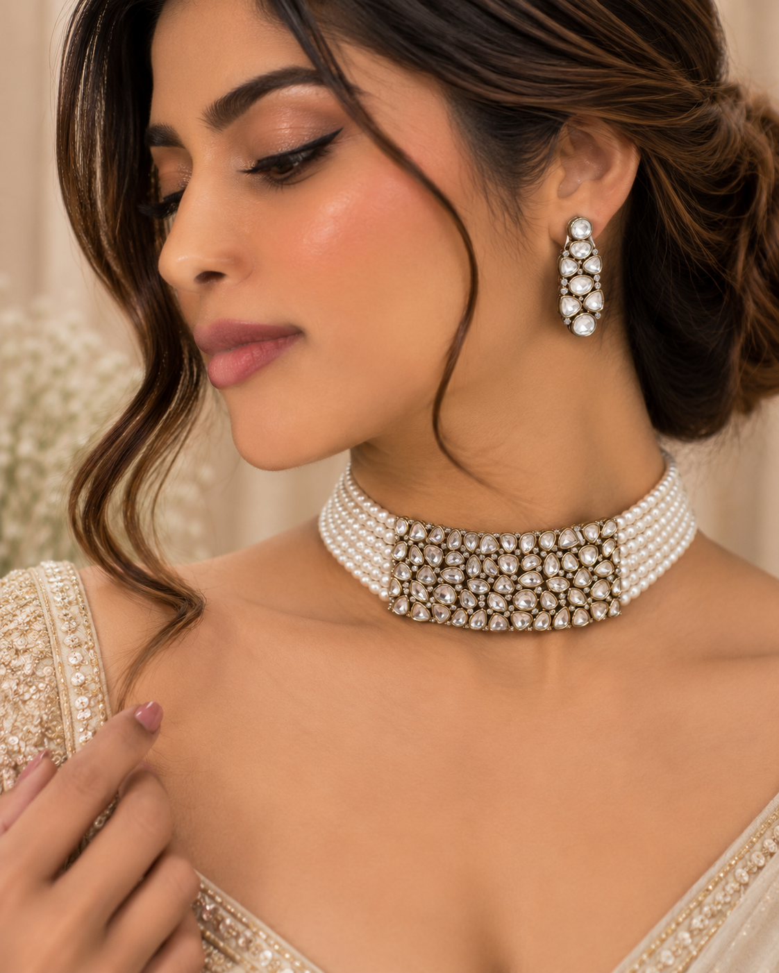 Vihana Pearl Kundan Choker Set