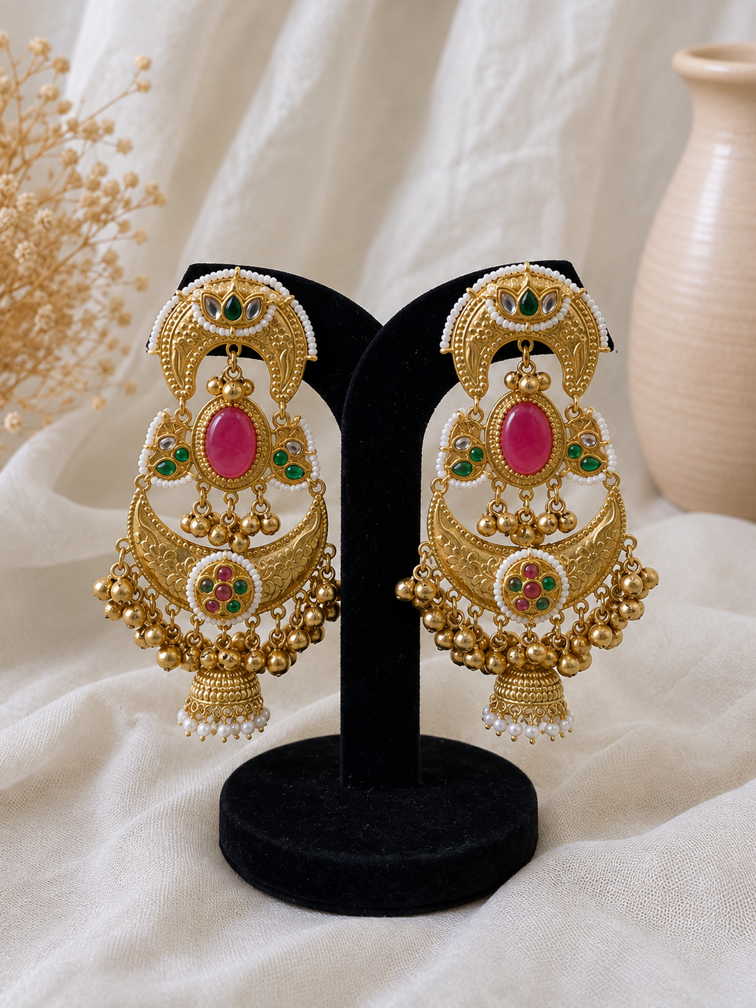 Nayomi Kashmiri Chandbali Earrings