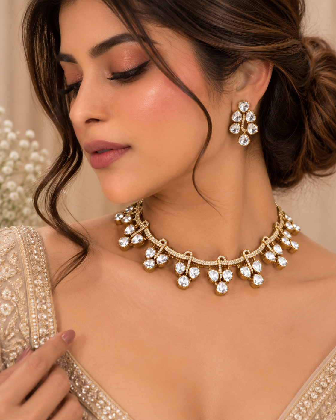 Tavira Kundan Drop Choker Set
