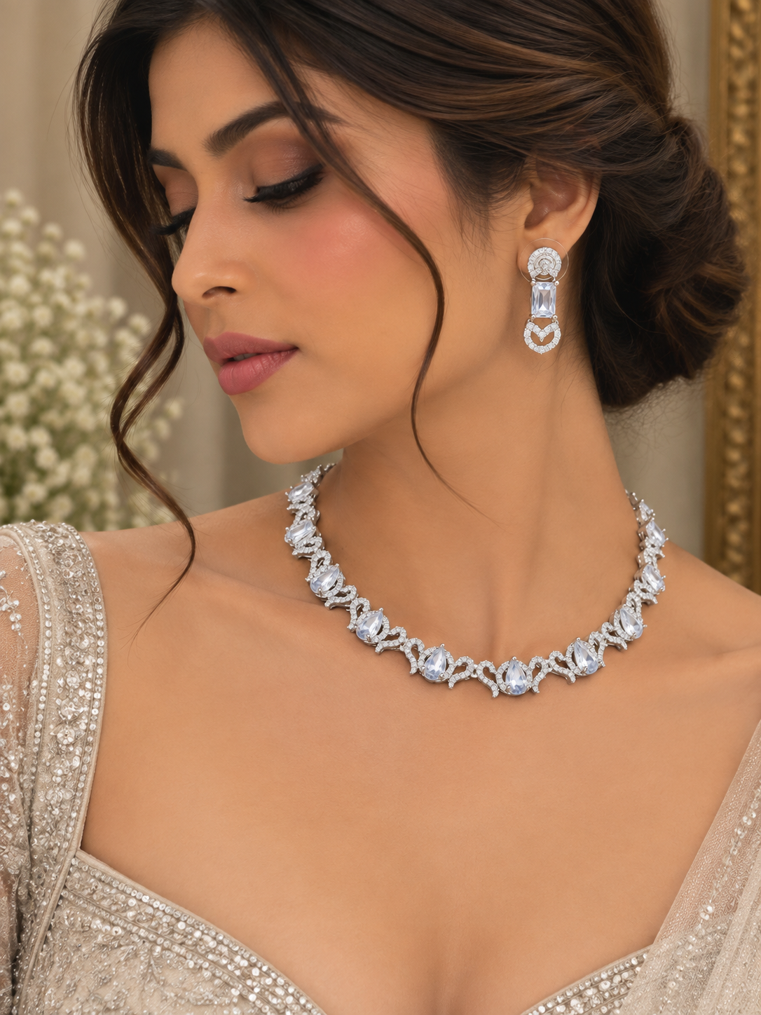 Aveline Crystal Necklace Set