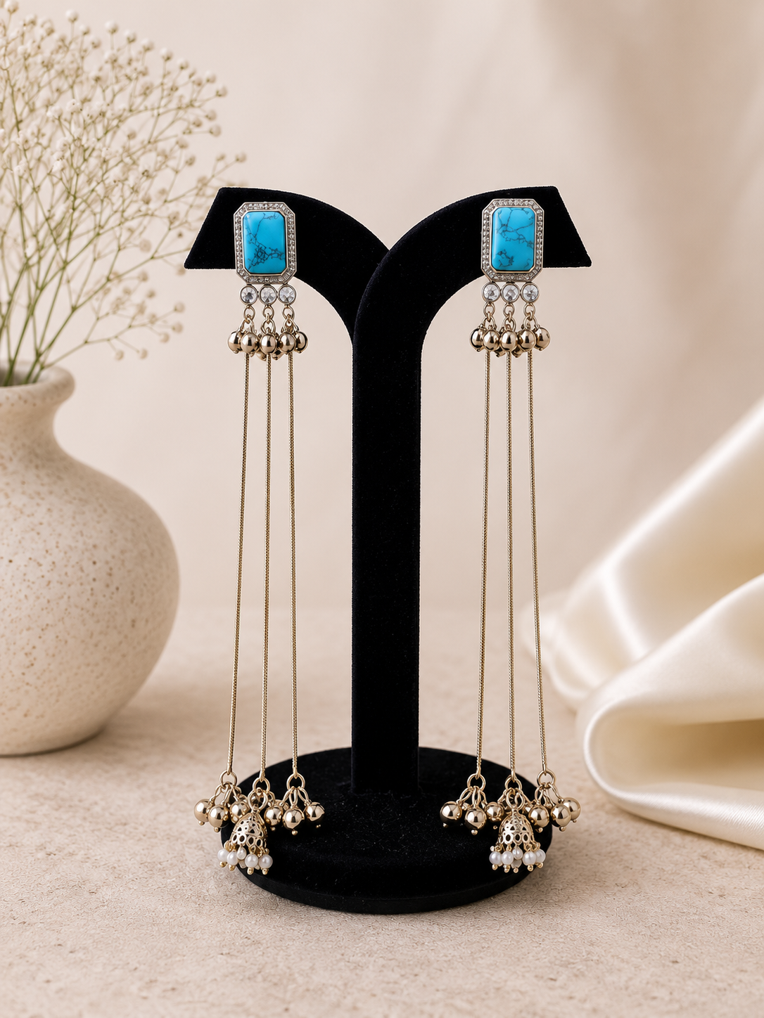 Sia Blue Kashmiri Earrings
