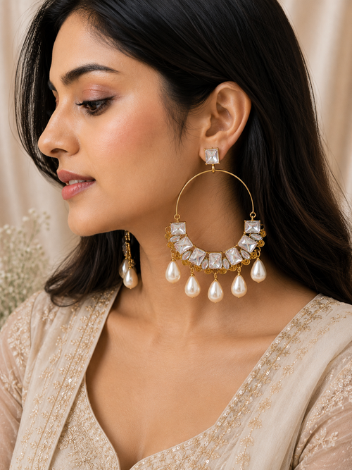 Elora Pearl Hoop Earrings