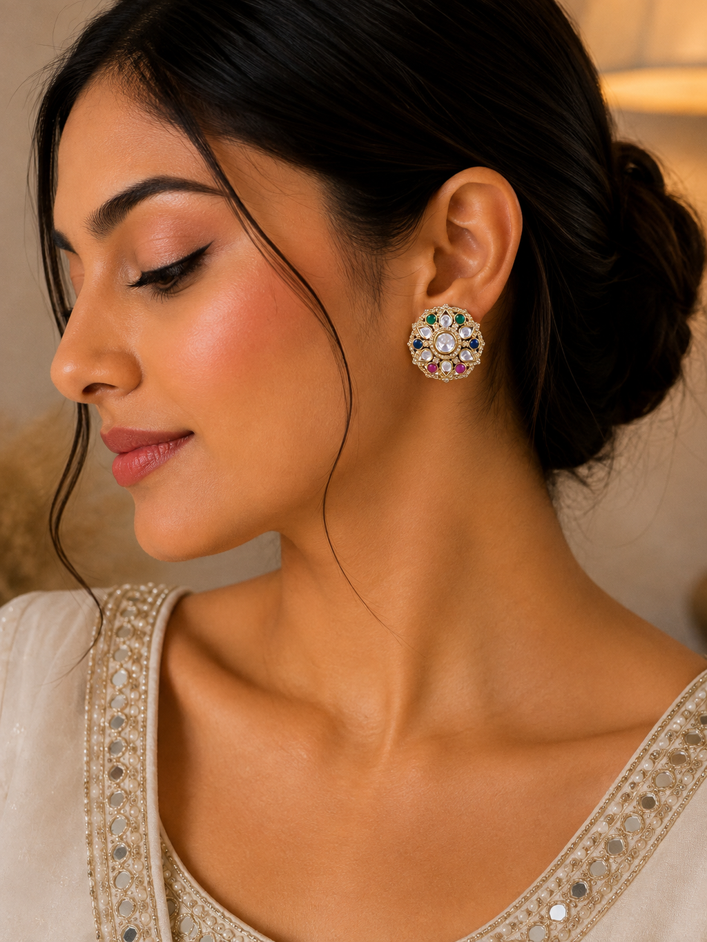 Rivanya Navratna Studs