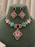 Vihana Multicolour Kundan Necklace Set