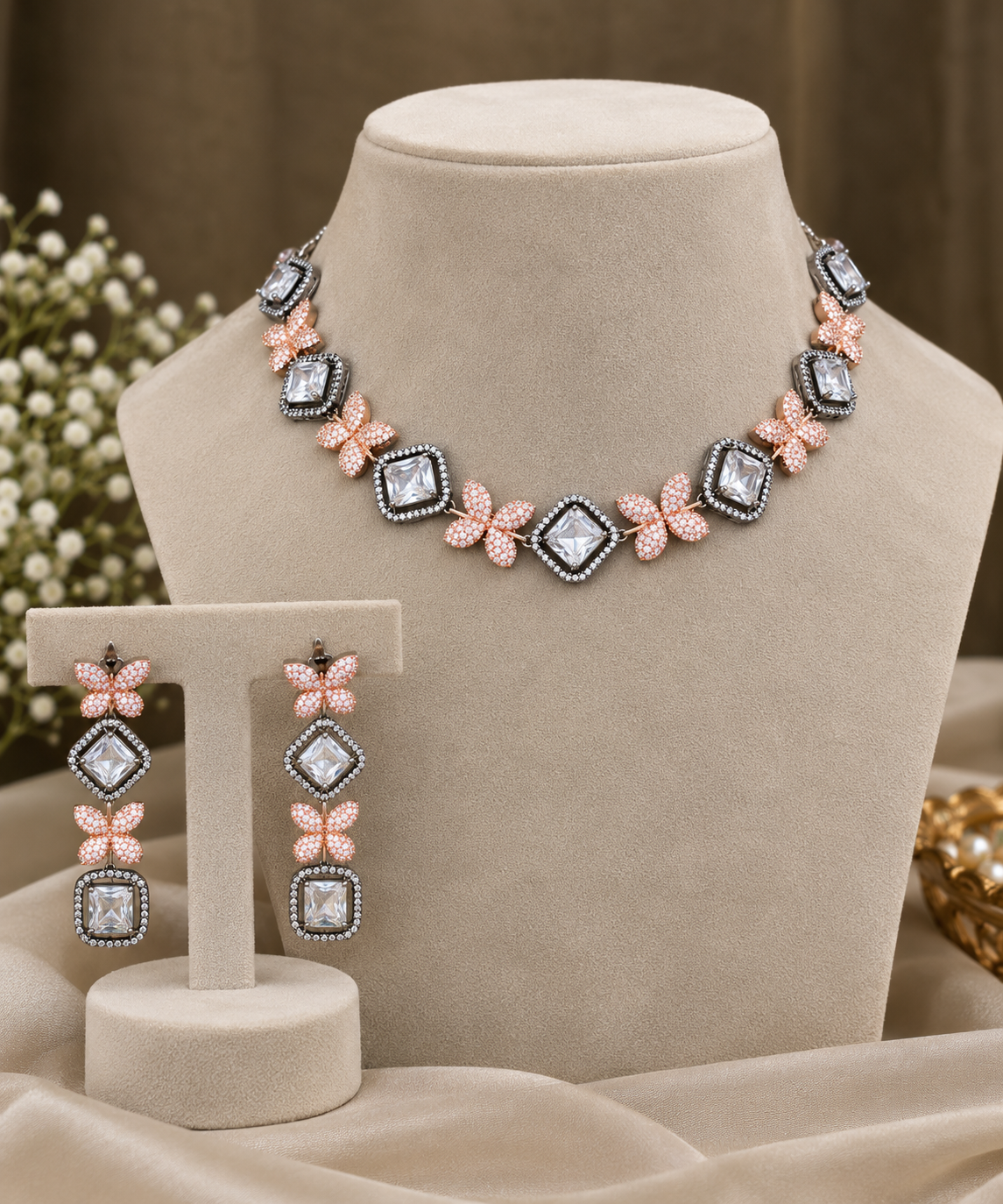 Orelia Butterfly AD Necklace Set