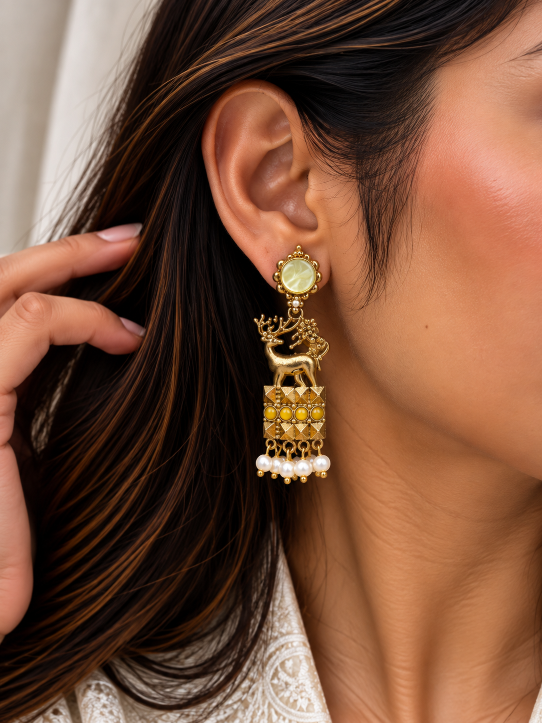 Reyana Stag Heritage Earrings