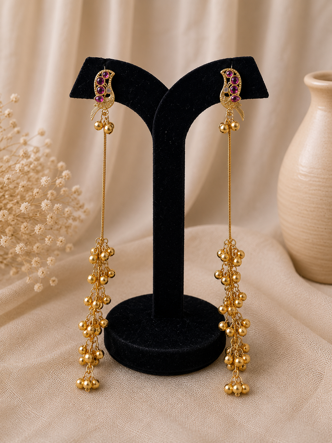 Eishira Ruby Kashmiri Earrings