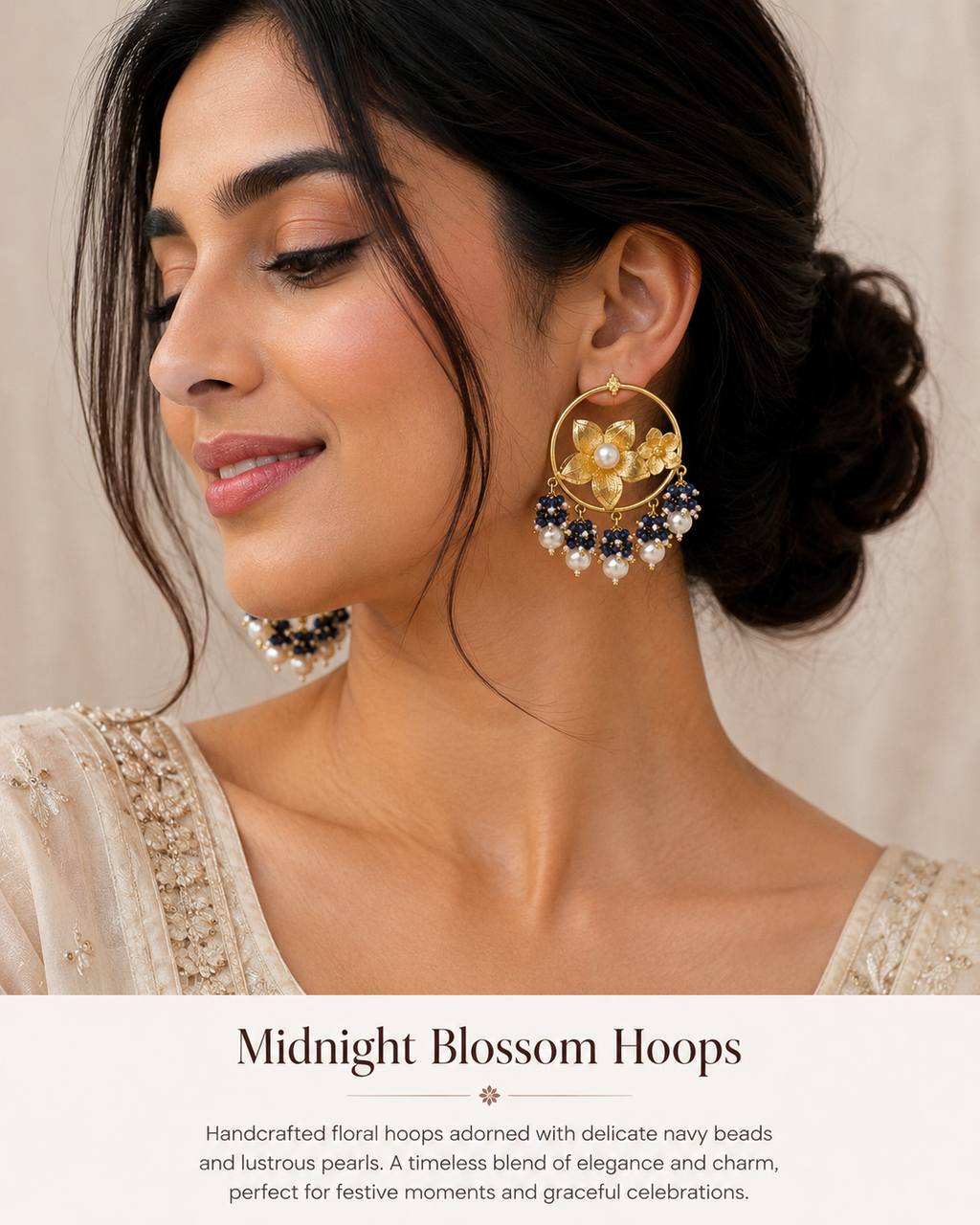 Azure Bloom Hoops Earrings