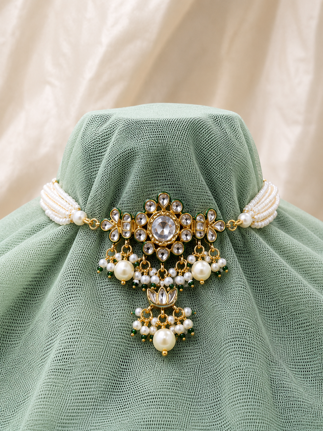 Meher Pacchi Kundan Pearl Choker
