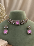 Aveline Pink Kundan Choker Set