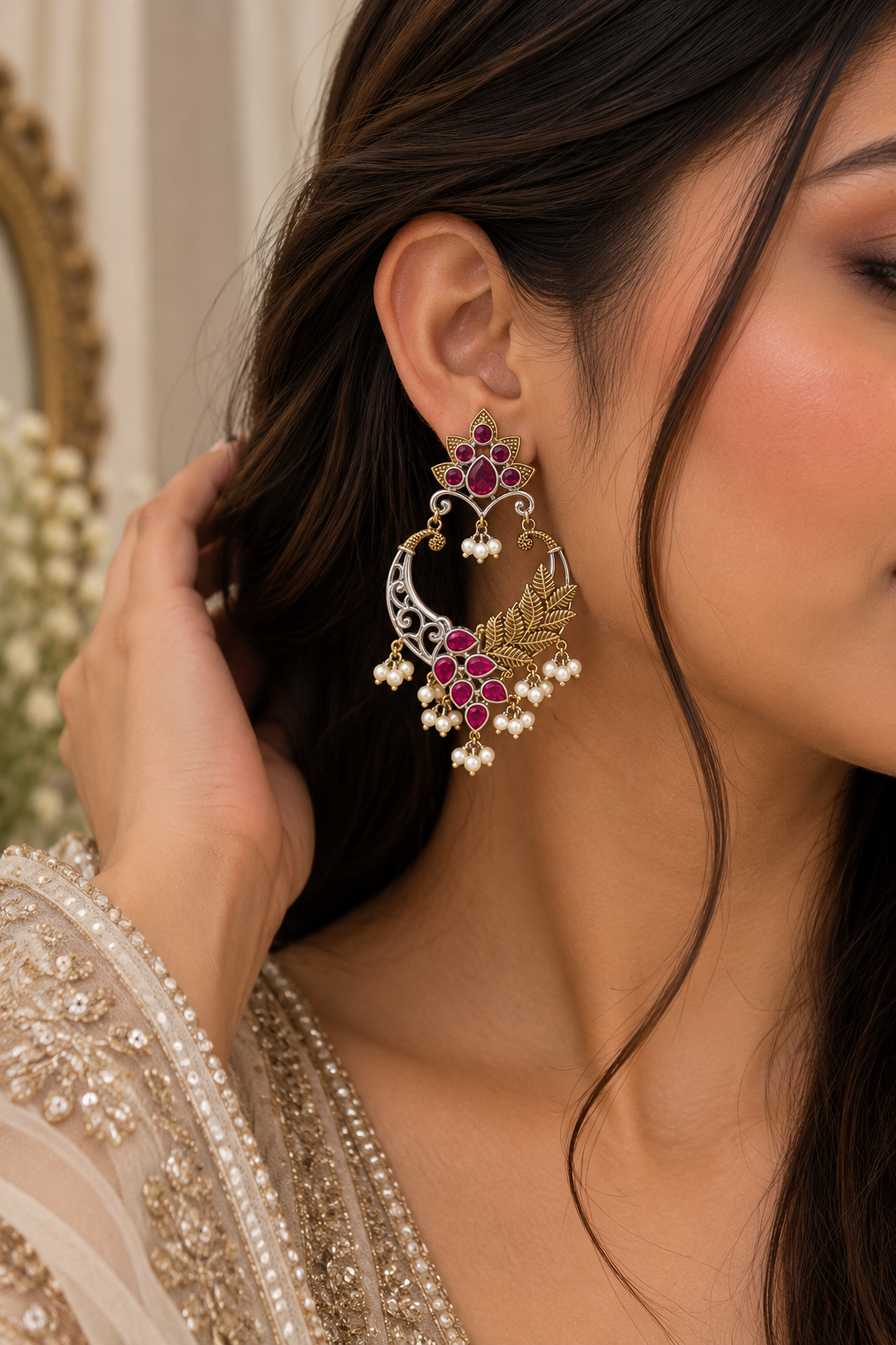 Avyra Ruby Leaf Chandbalis