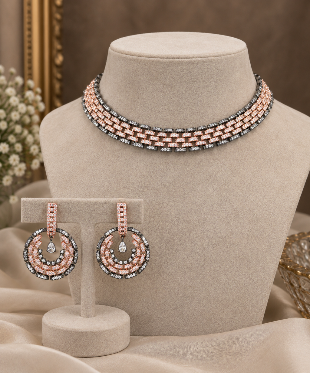 Eshvi Dual-Tone Choker Set