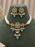 Inayat Aqua Kundan Choker Set