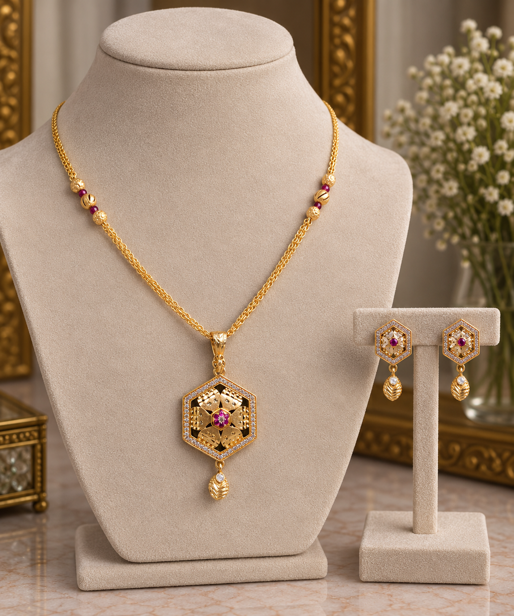 Vritika Hexa Pendant Set