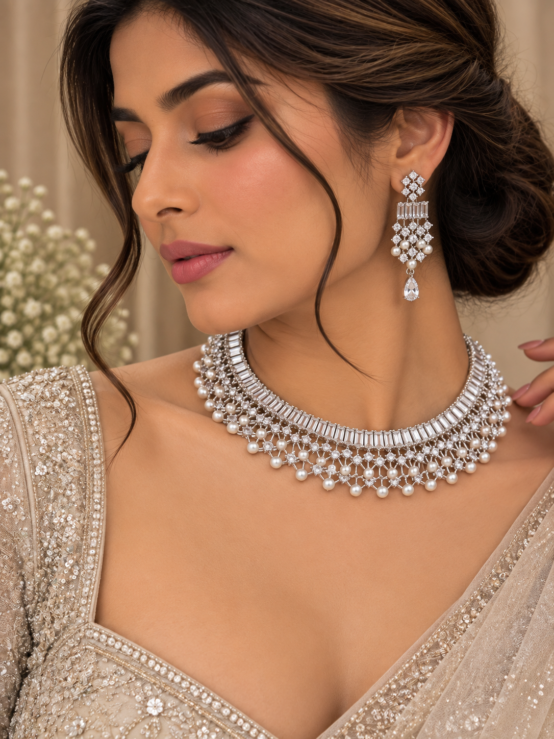 Evara Pearl Choker Set