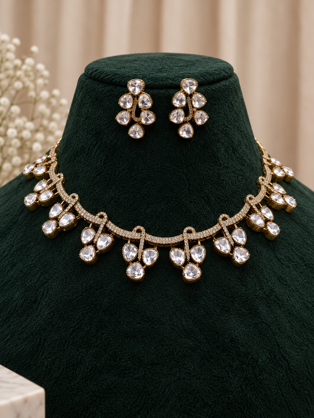 Tavira Kundan Drop Choker Set