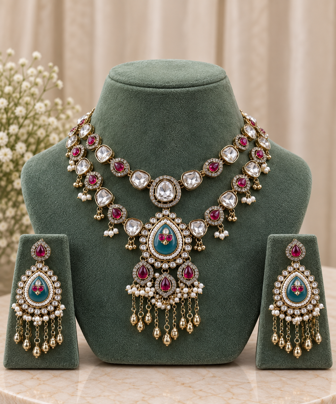 Tavira Kundan Necklace Set