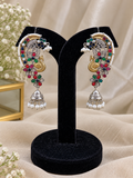 Rivanya Multicolour Peacock Ear Cuff Jhumkas