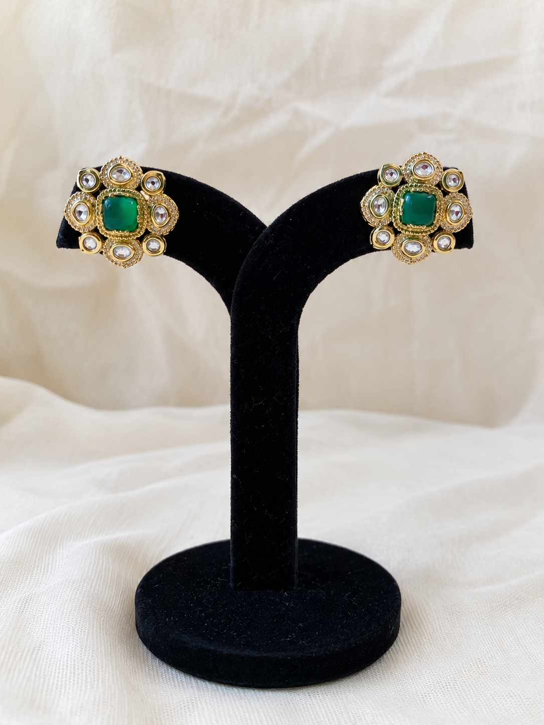 Elvina Emerald Stud Earrings