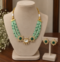 Meherza Mint Kundan Choker Set