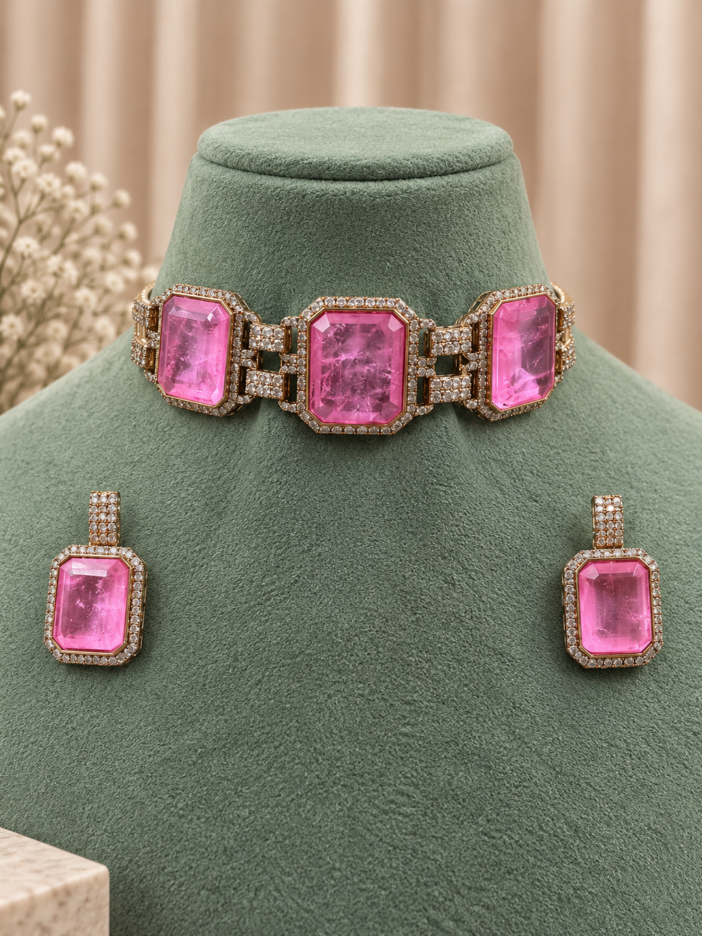Zarelle Rose Choker Set