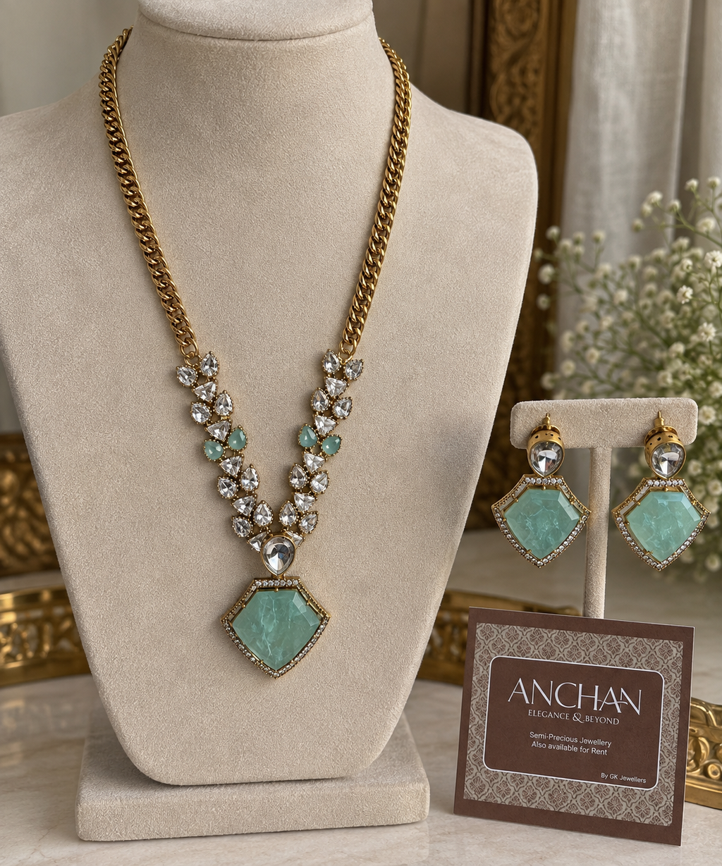 Zelina Mint Necklace Set