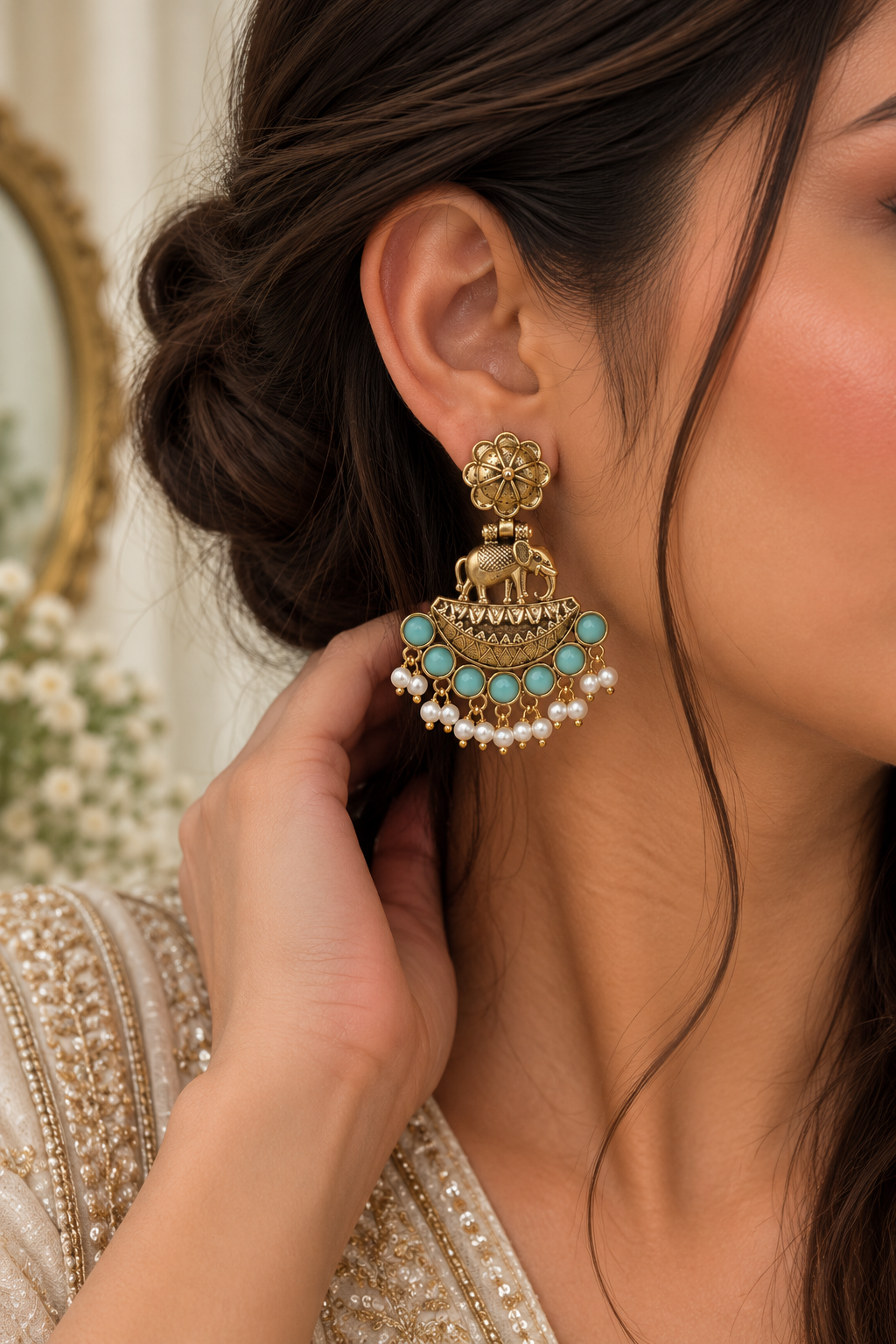 Orlina Turquoise Elephant Earrings