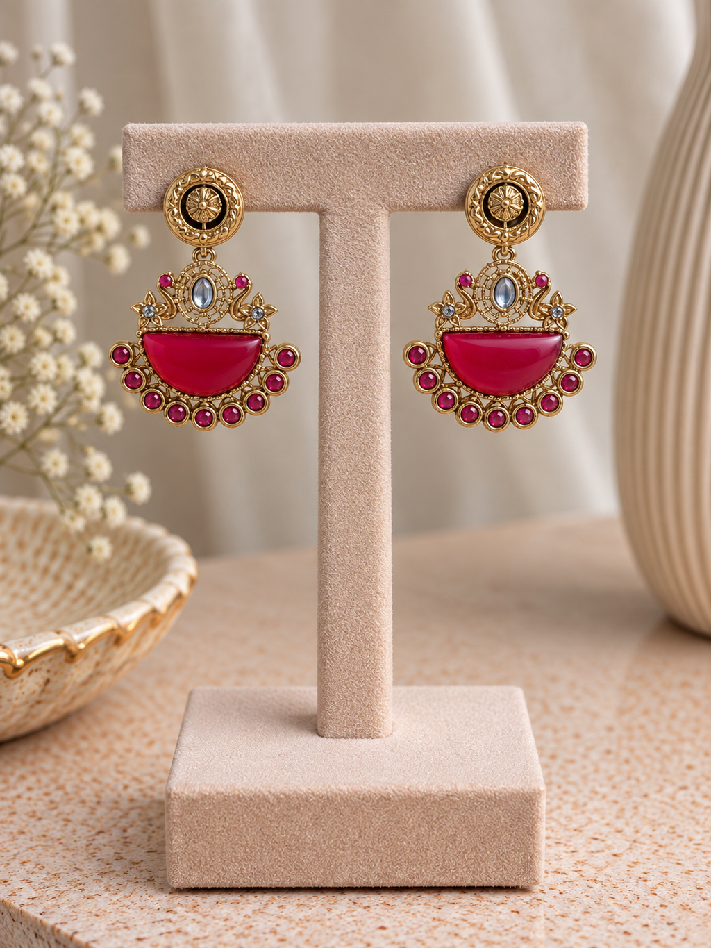 Vireya Ruby Chand Earrings