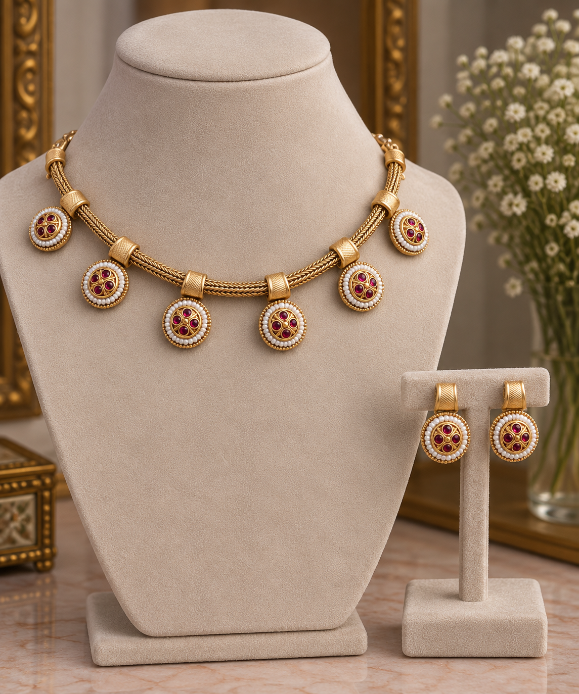 Arohi Medallion Necklace Set