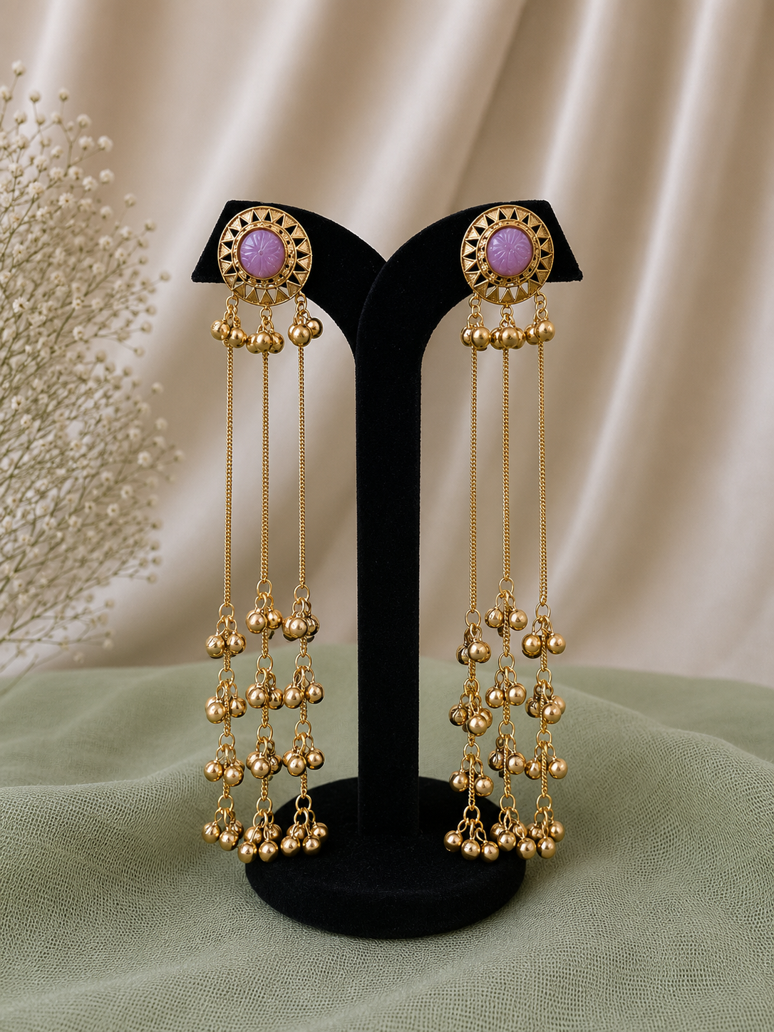 Myra pink Kashmiri Earrings