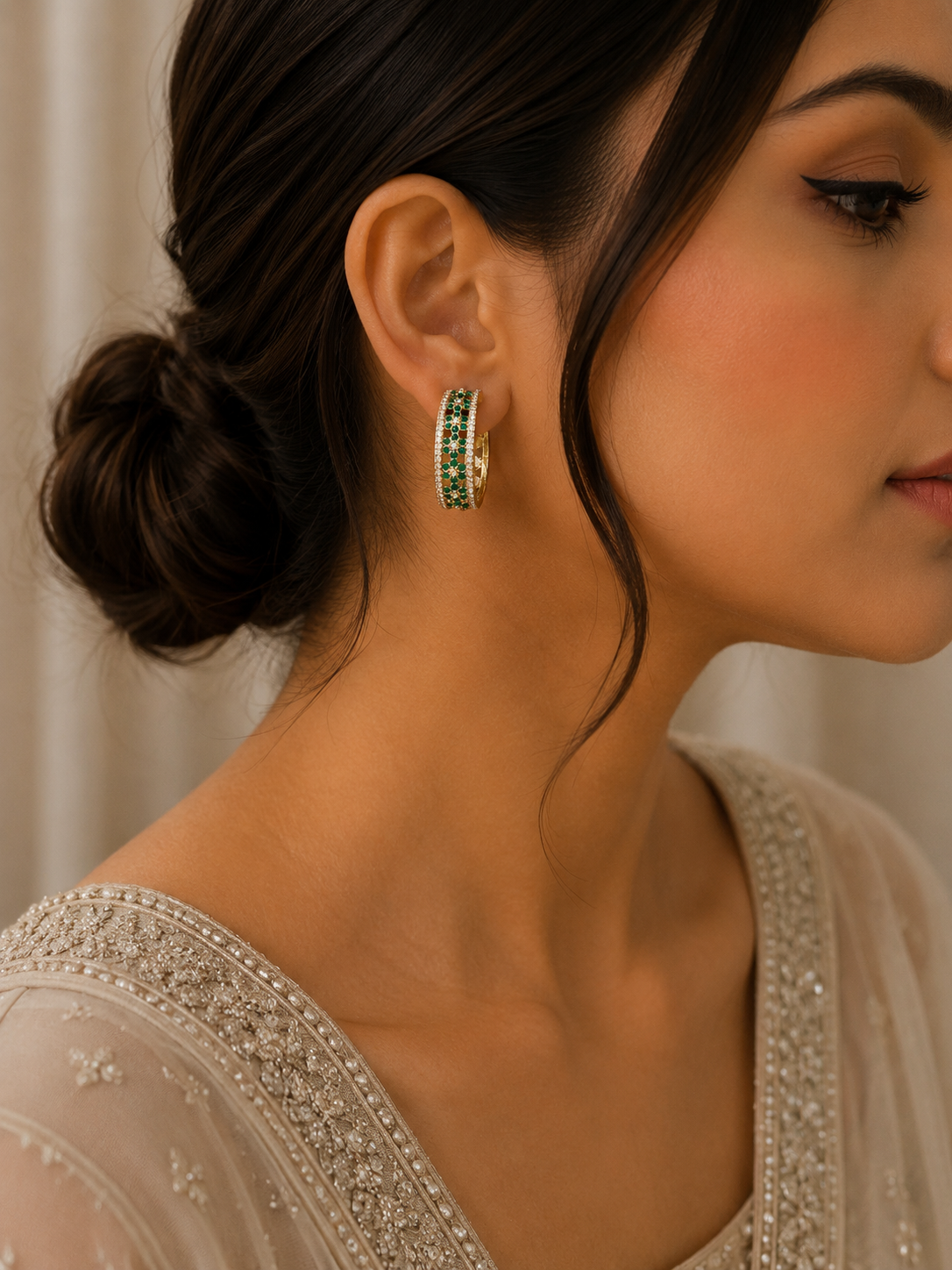 Eshira Emerald Hoops