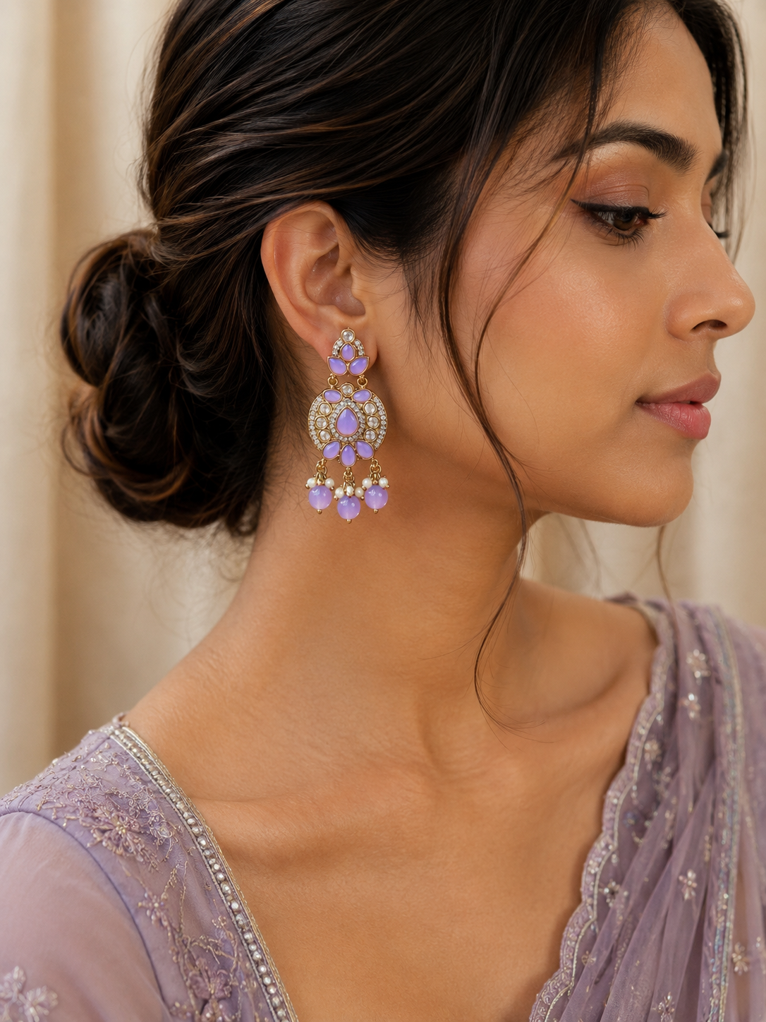 Lavanya Lilac Earrings
